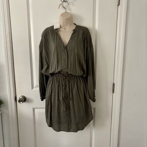 Splendid Dark Green Long Sleeve Dress